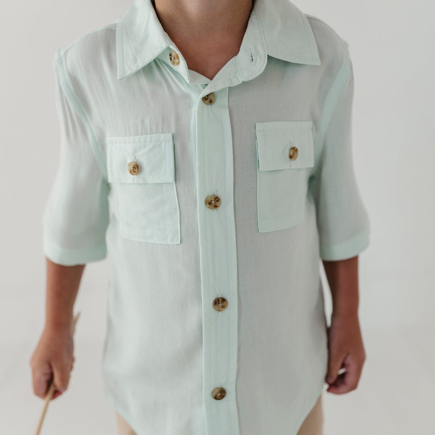 Boys Viscose Utility Shirt with Chest Pockets - Kids Button Up | babysprouts