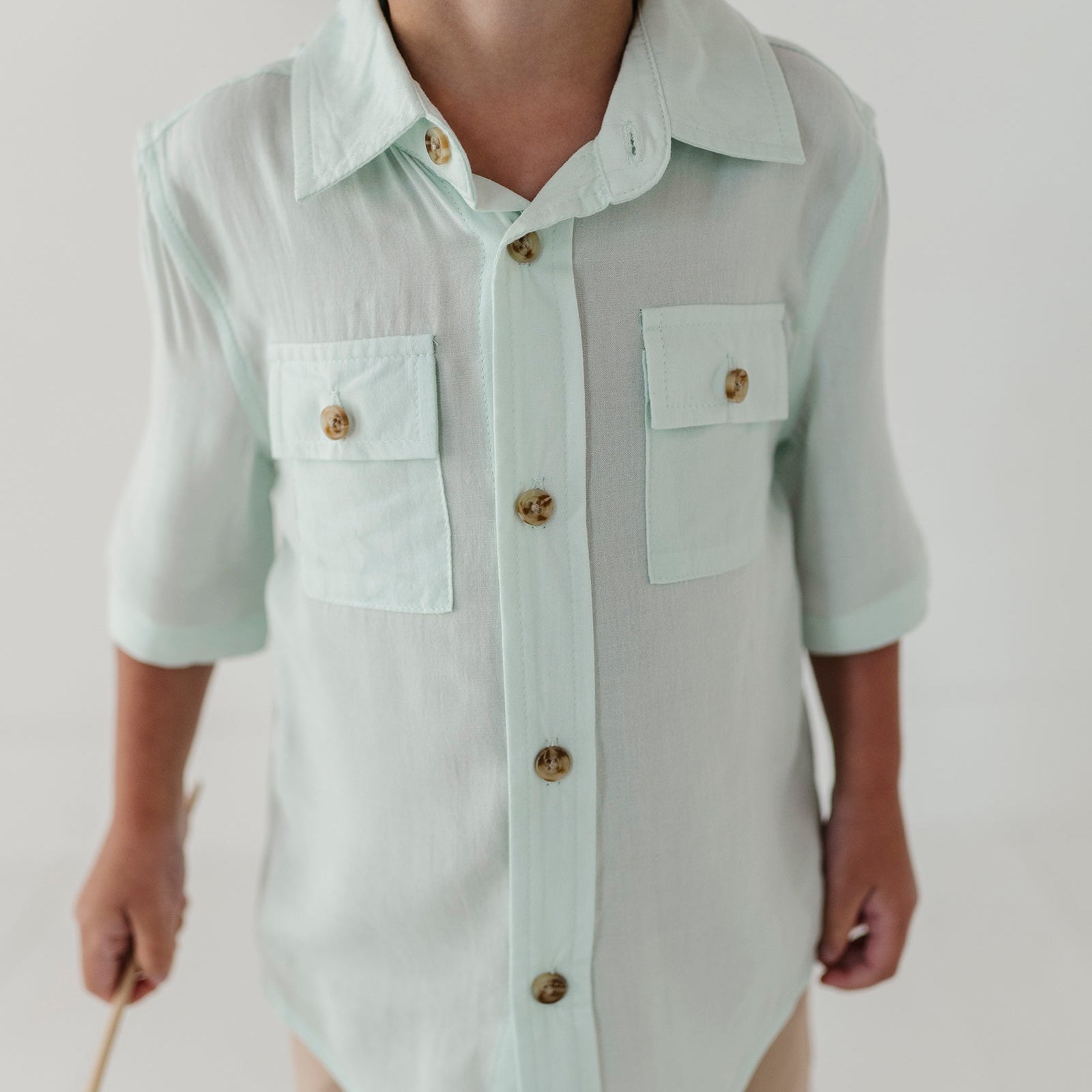 Boys Viscose Utility Shirt with Chest Pockets - Kids Button Up | babysprouts