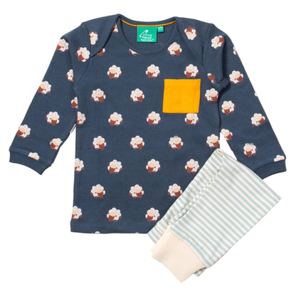 Little Green Radicals Kids' Organic Long- Sleeved T-shirt & Jogger Playset- Sleeping Sheep