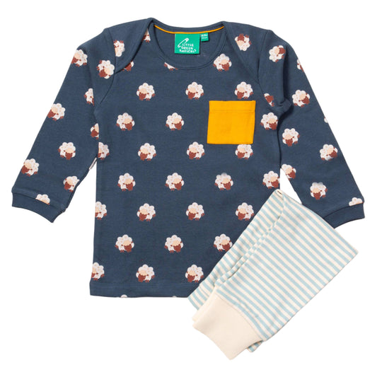 Little Green Radicals Kids' Organic Long- Sleeved T-shirt & Jogger Playset- Sleeping Sheep