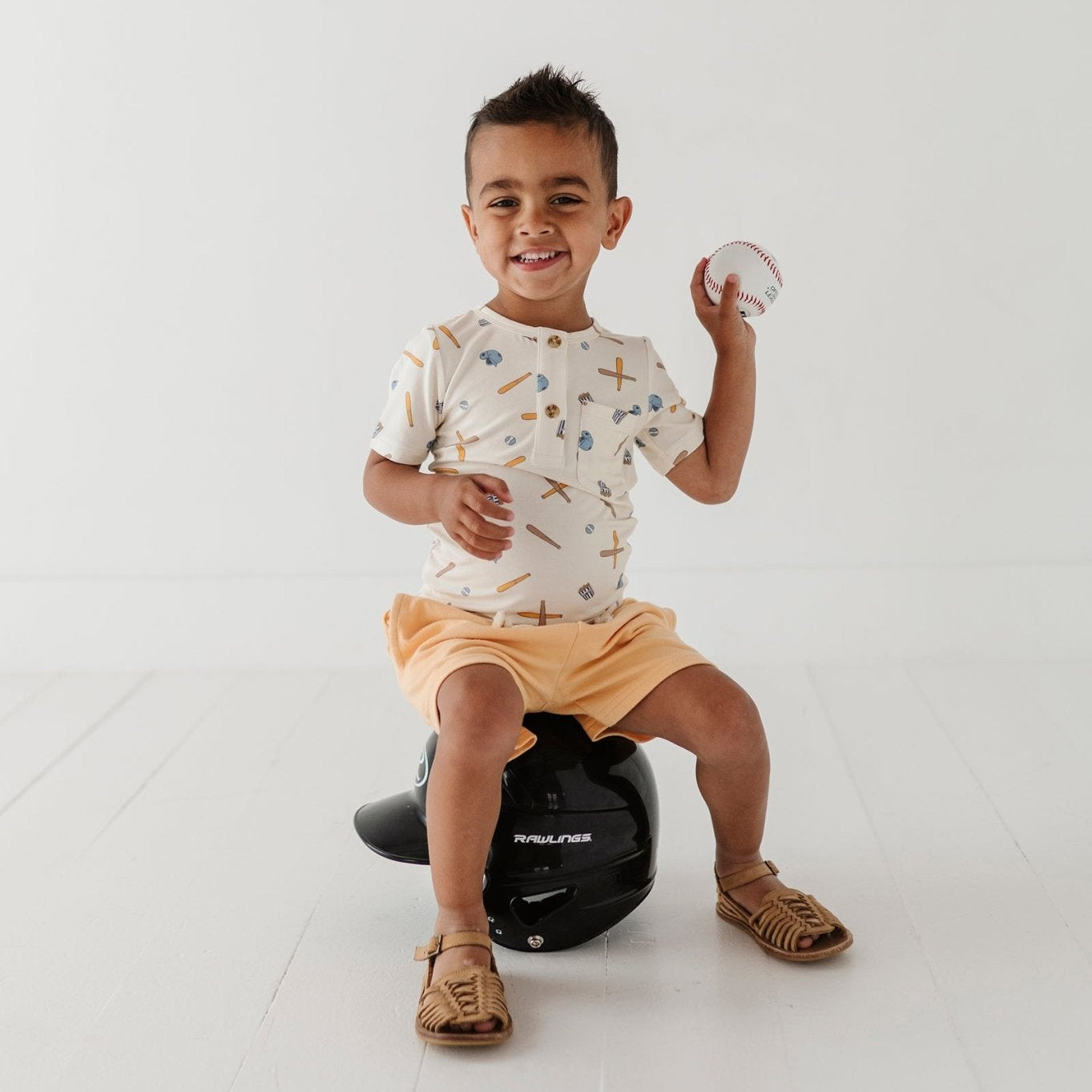 Bamboo Viscose Boys' Short Sleeve Henley Shirt | Babysprouts