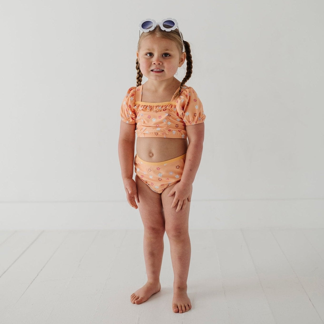 Recycled Polyester Puff Sleeve Two-Piece Swimsuit