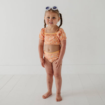 Recycled Polyester Puff Sleeve Two-Piece Swimsuit