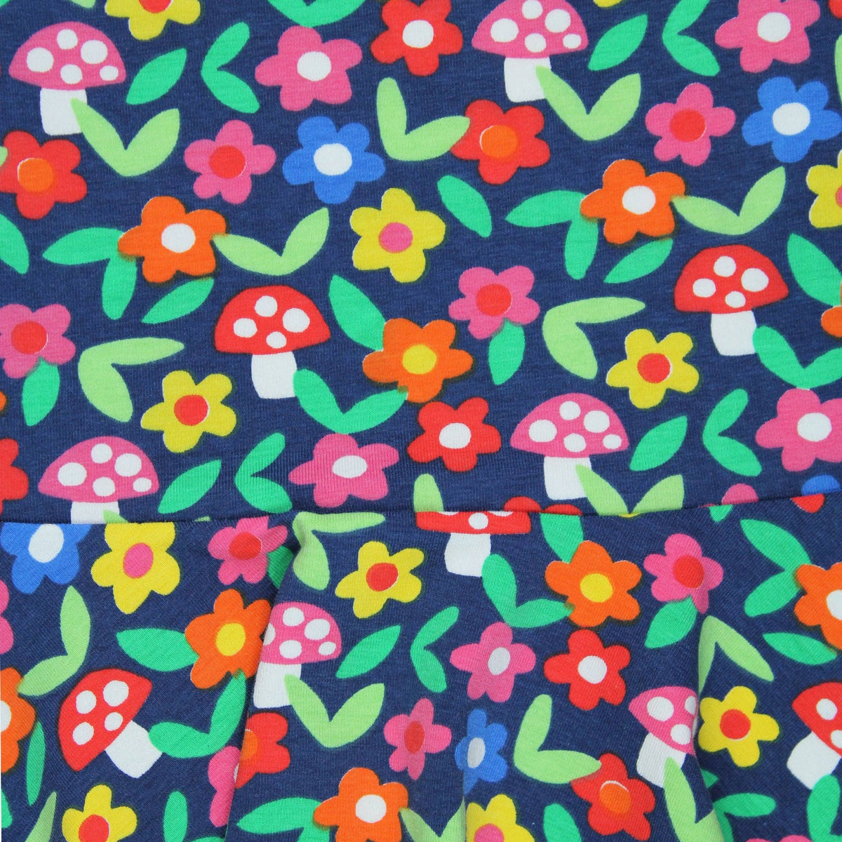 Toby Tiger Organic Cotton Long Sleeve Skater Dress - Flower Print