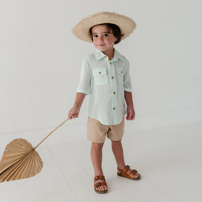 Boys Viscose Utility Shirt with Chest Pockets - Kids Button Up | babysprouts