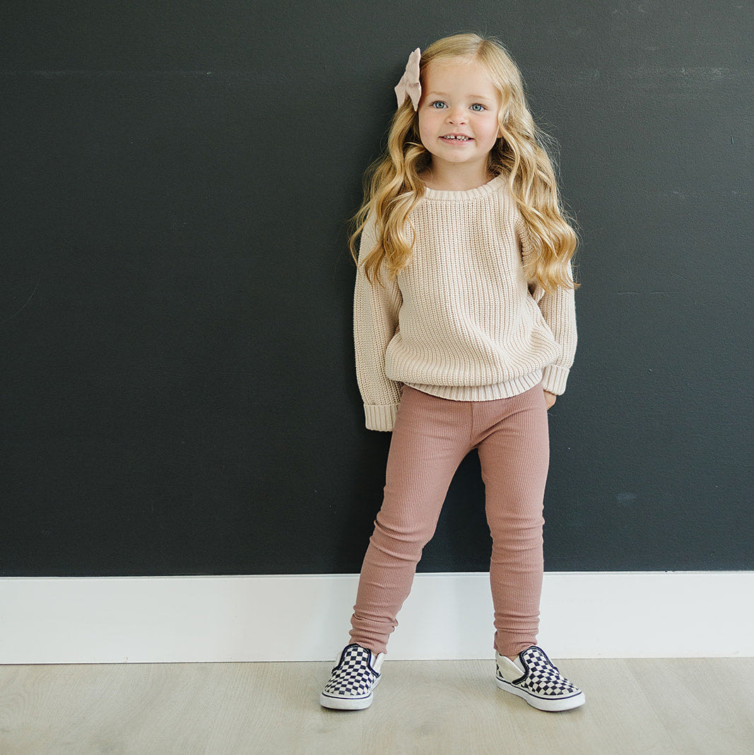 Dusty Rose Organic Cotton Leggings | Mebie Baby