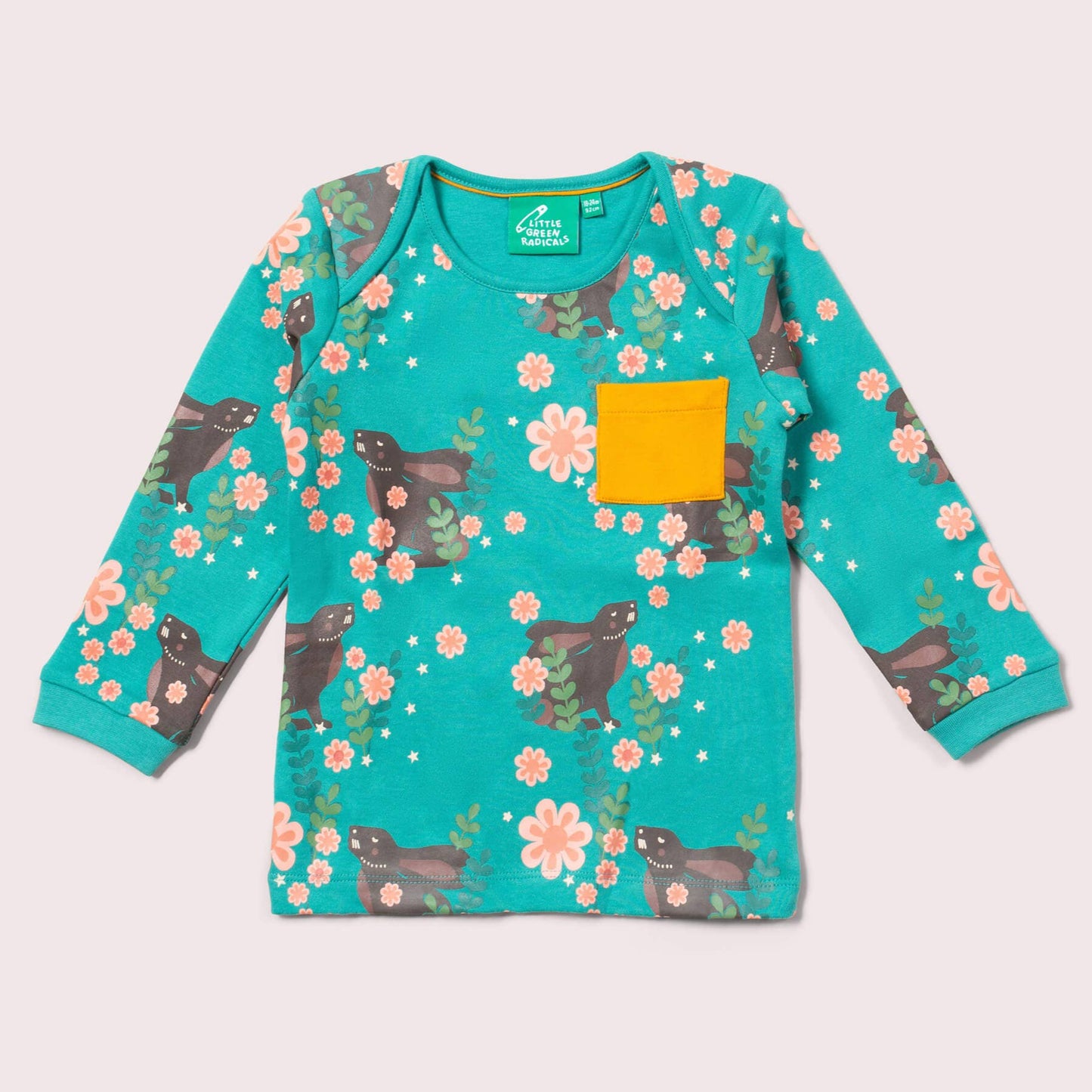 Little Green Radicals Organic Kids' Long-Sleeved T-shirt & Jogger Playset- Winter Rabbits