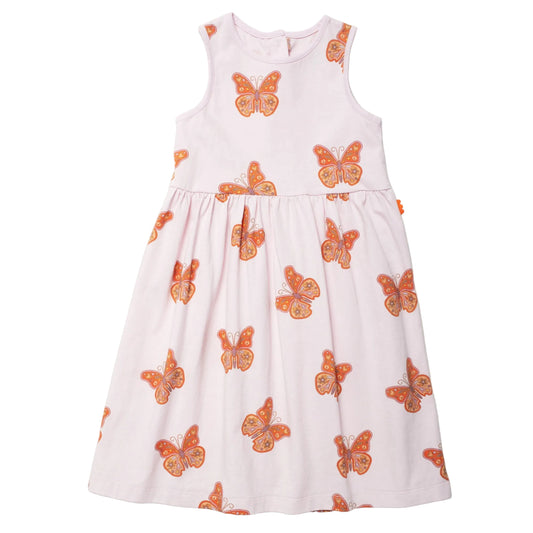 Mon Coeur Organic Cotton Tank Dress – Butterfly Print