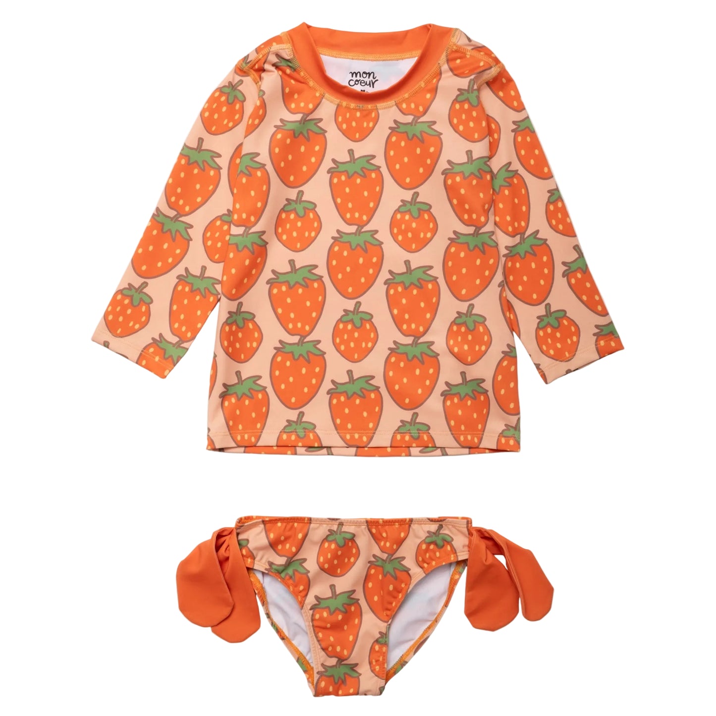 Recycled Polyester Rashguard Bikini Set - Strawberry
