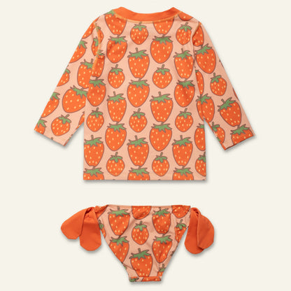 Recycled Polyester Rashguard Bikini Set - Strawberry