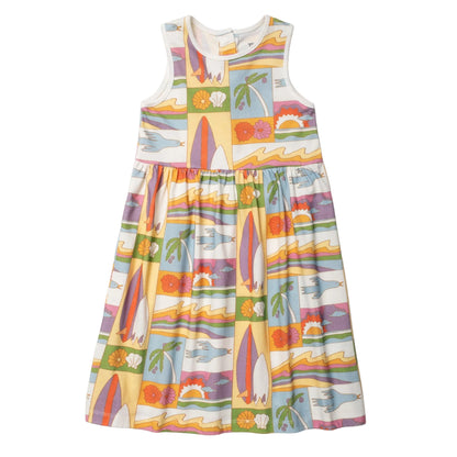 Mon Coeur Recycled Cotton Tank Dress – Beach Print