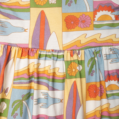 Organic Cotton Tank Dress - Beach Print