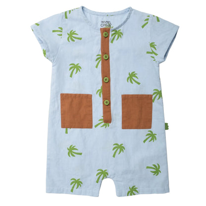 Mon Coeur Linen Palm Tree Baby Romper