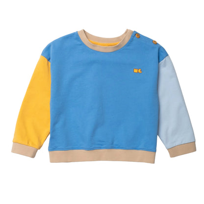 Mon Coeur Recycled Cotton Sweatshirt – Blue Colorblock