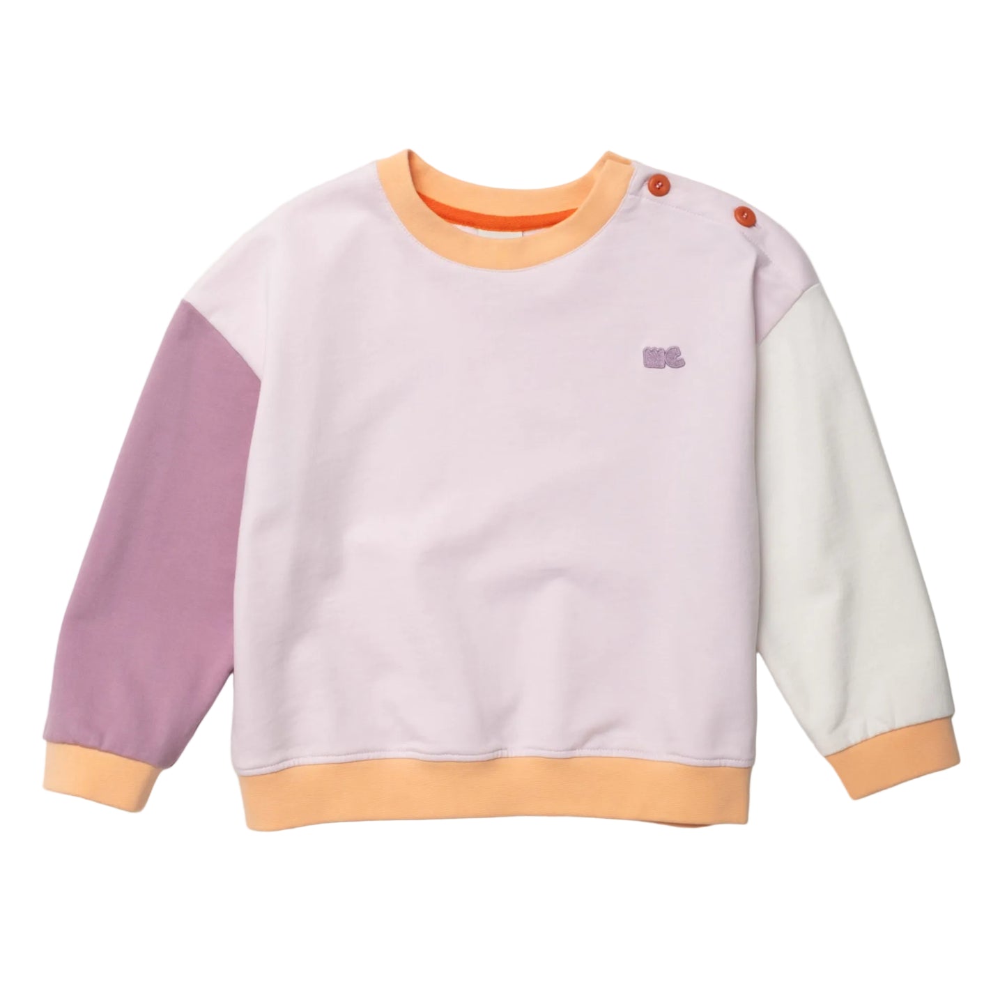 Mon Coeur Organic Cotton Sweatshirt – Lilac Colorblock 
