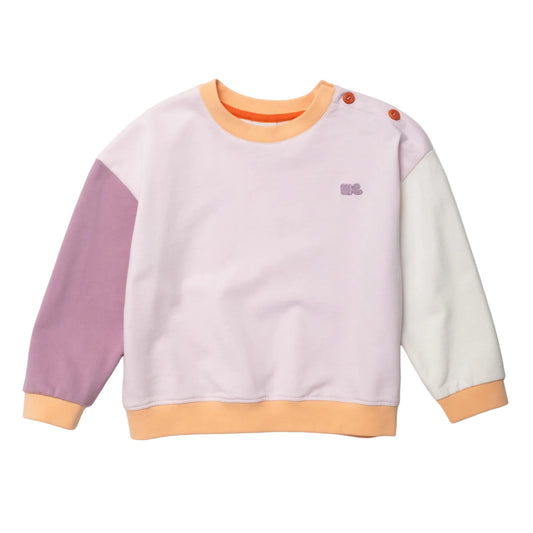 Mon Coeur Organic Cotton Sweatshirt – Lilac Colorblock 