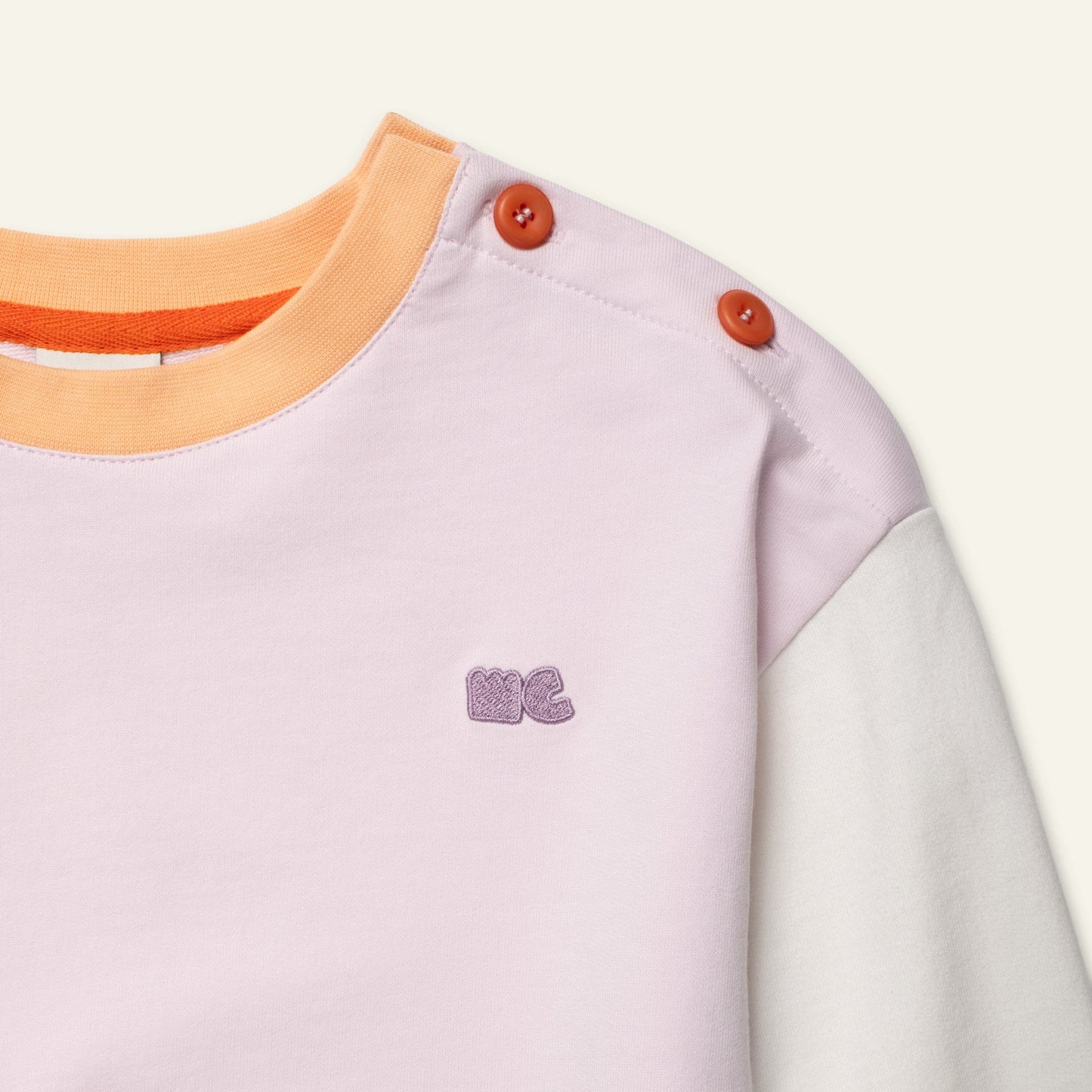 Organic Cotton Sweatshirt - Lilac Colorblock
