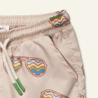 Recycled Polyester Swim Trunk - Groovy Glasses