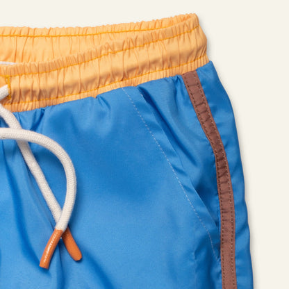 Recycled Polyester Swim Trunk - Blue Colorblock