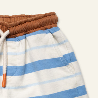 Organic Cotton Shorts - Blue Stripe