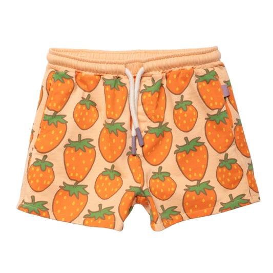 Mon Coeur Organic Cotton Shorts – Strawberry Print