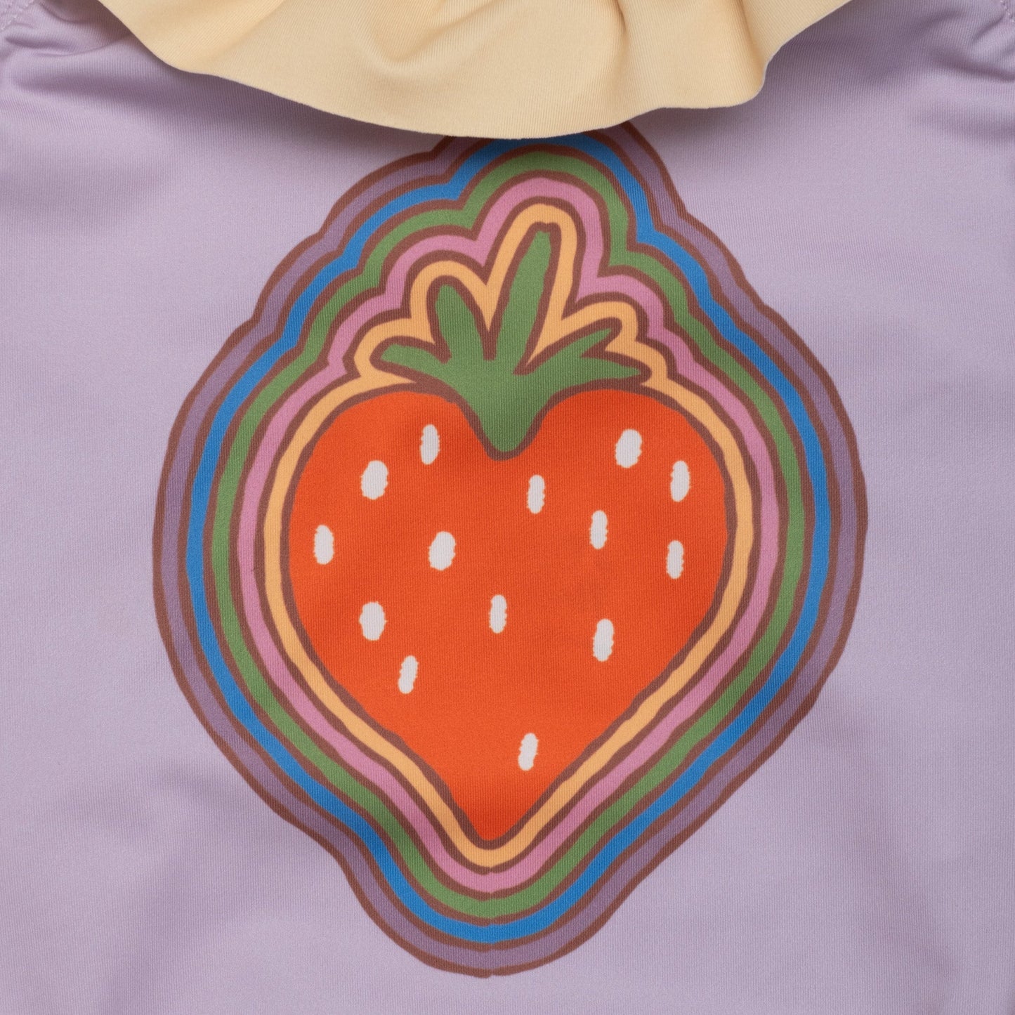 Recycled Polyester Ruffle One Piece Swimsuit- Strawberry