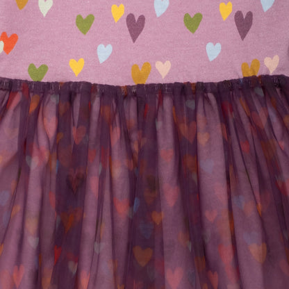 Mon Coeur Organic Cotton Tulle Dress - Mini Hearts