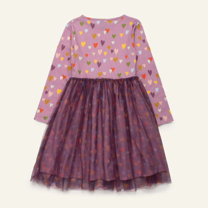 Mon Coeur Organic Cotton Tulle Dress - Mini Hearts