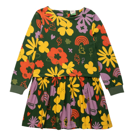 Mon Coeur Organic Cotton Long Sleeve Dress - Wildflower
