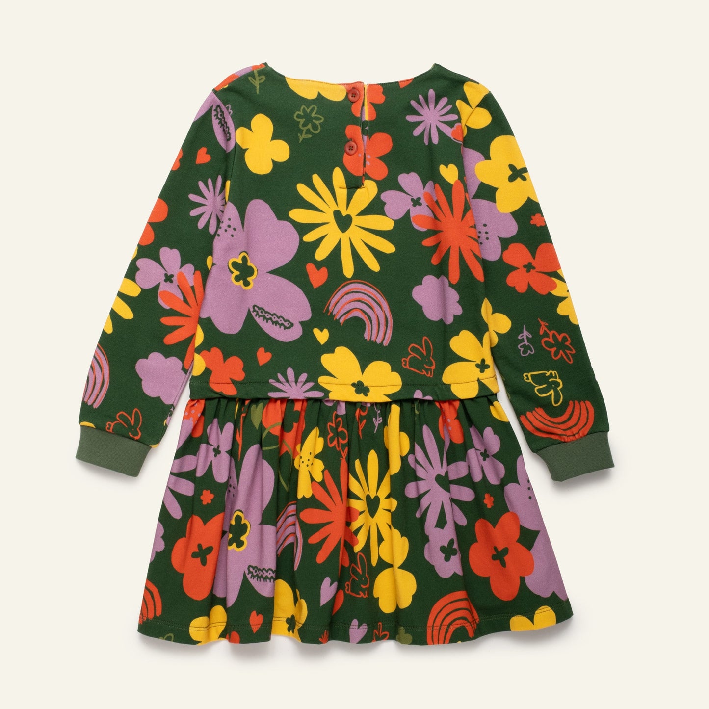 Mon Coeur Organic Cotton Long Sleeve Dress - Wildflower