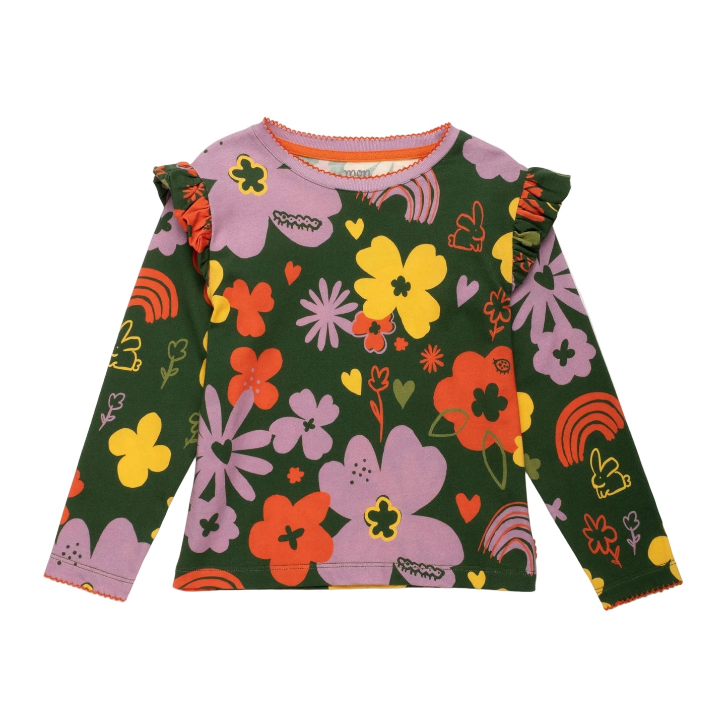 Mon Coeur Organic Cotton Long Sleeve T-Shirt - Wildflower Ruffle