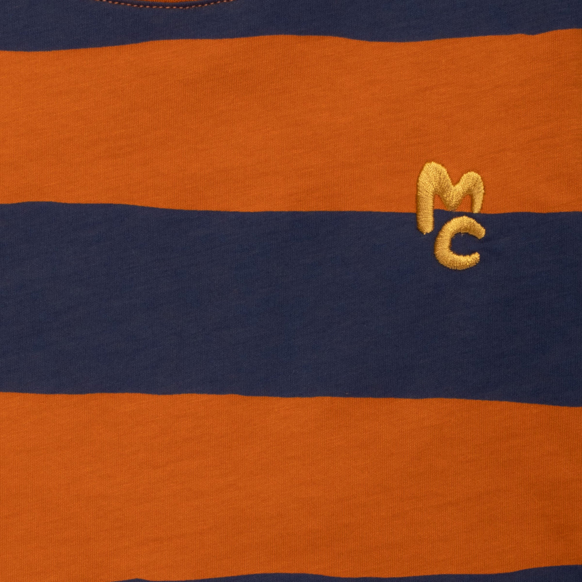 Mon Coeur Organic Cotton Long Sleeve T-Shirt - Chestnut & Navy Rugby Stripe