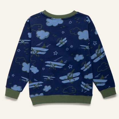 Organic Cotton Sweatshirt - Airplane Print