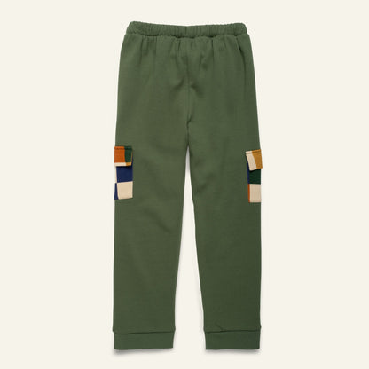 Mon Coeur Organic Cotton Pocket Jogger - Green Checkered