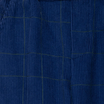 Mon Coeur Organic Cotton Corduroy Pants - Navy Grid