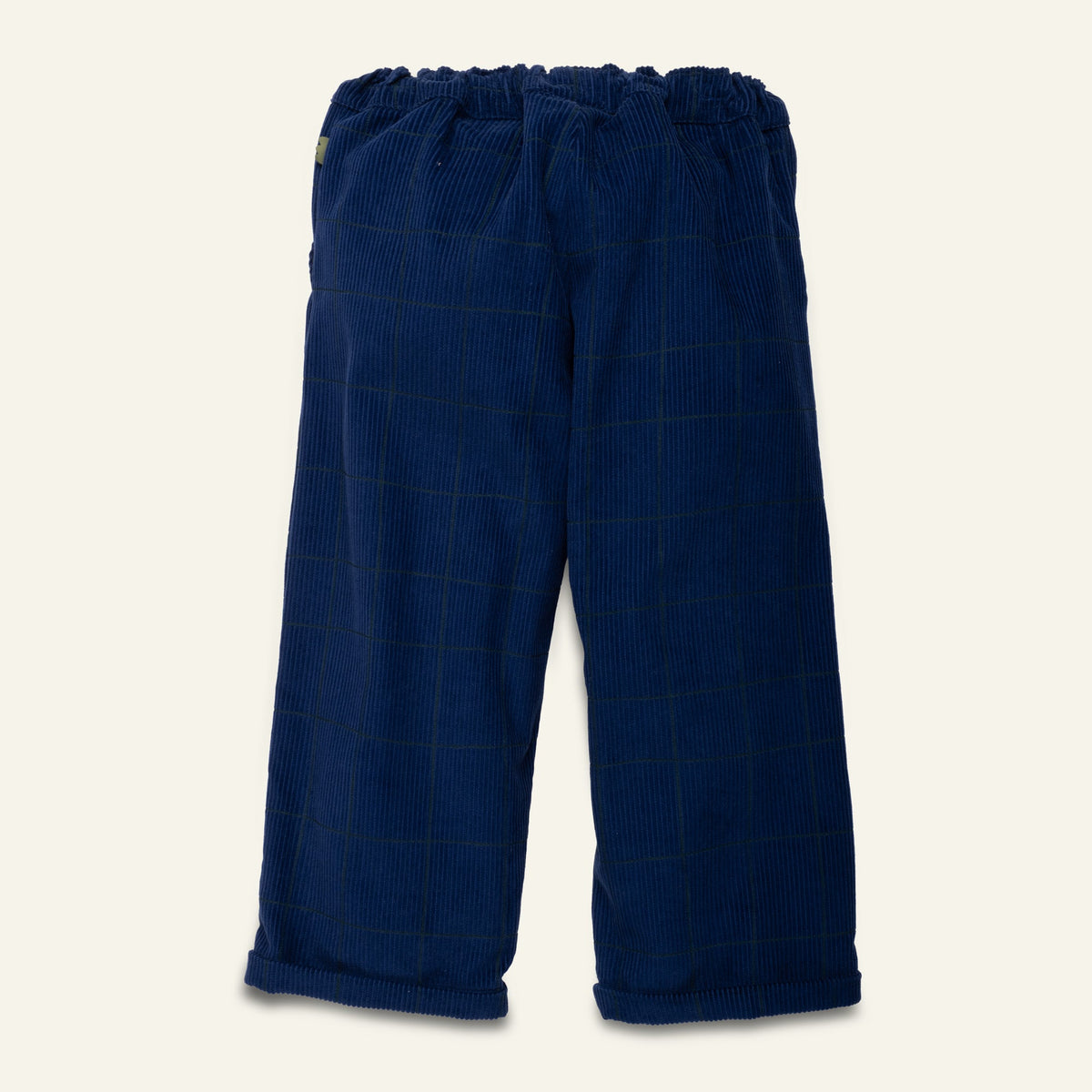 Mon Coeur Organic Cotton Corduroy Pants - Navy Grid
