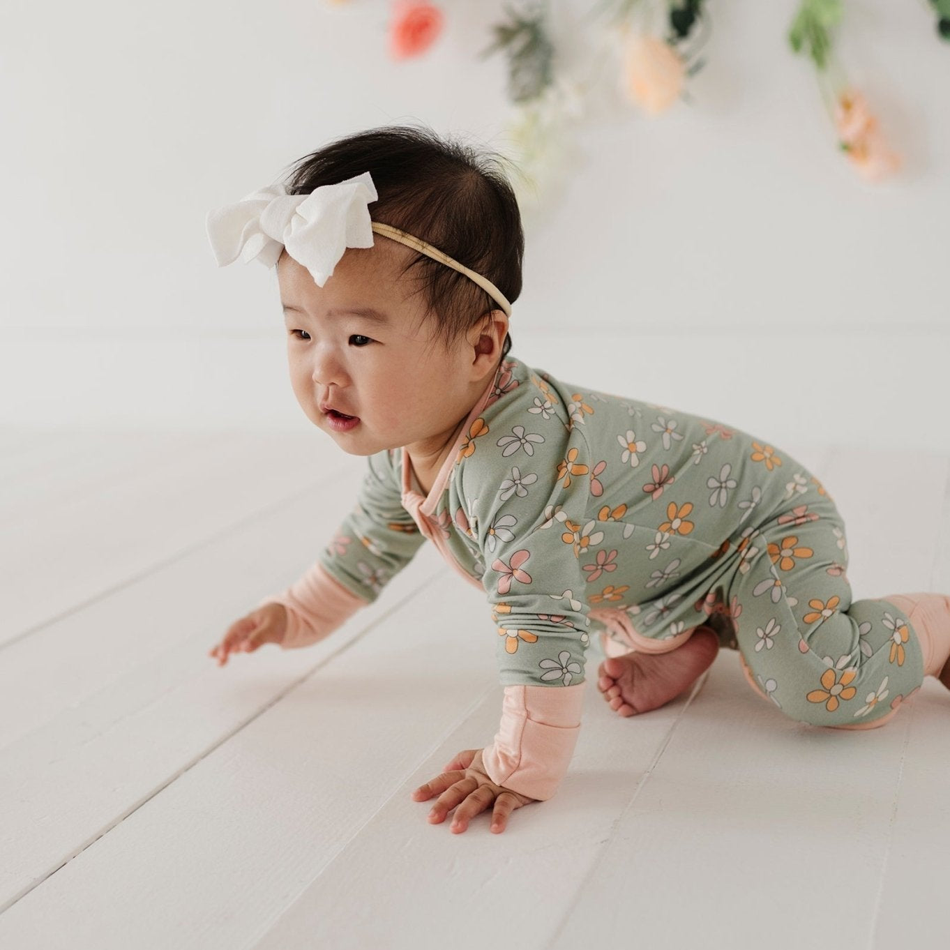 Baby Bamboo Viscose Long Sleeve Zip Romper with Footies | babysprouts