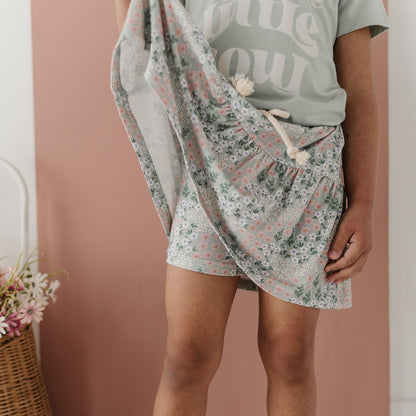 Girls Bamboo Viscose Skort with Built-In Shorts | babysprouts