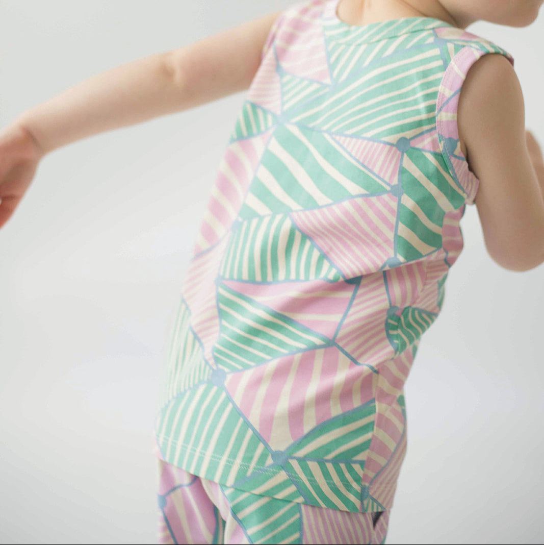 Kids Organic Cotton Tank and Shorts Set - Triangles | Good Apples Kids