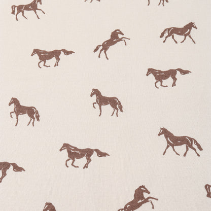 Organic Cotton Drop Shoulder Tee & Shorts Set - Horses