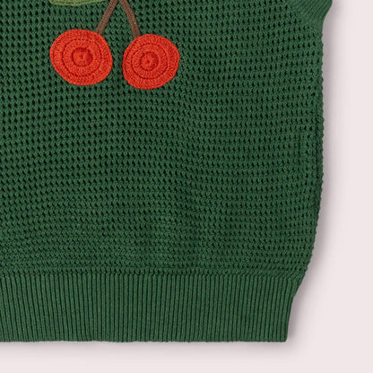 Little Green Radicals Organic Cotton Knit Vest - Little Cherry 