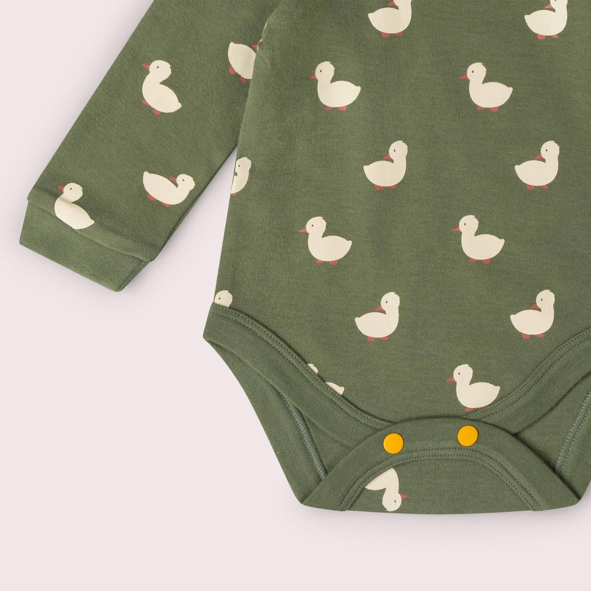 Little Green Radicals Organic Cotton Bodysuit 2 Pack - Olive Ducks