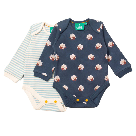 Little Green Radicals Organic Long Sleeved Bodysuit 2 Pack- Sleeping Sheep