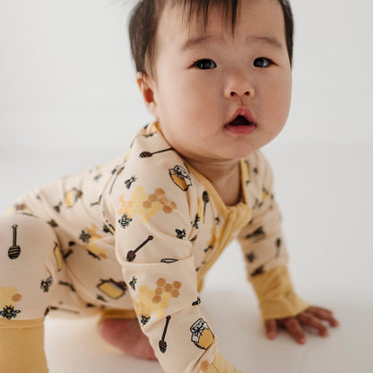 Baby Bamboo Viscose Long Sleeve Zip Romper with Footies | babysprouts