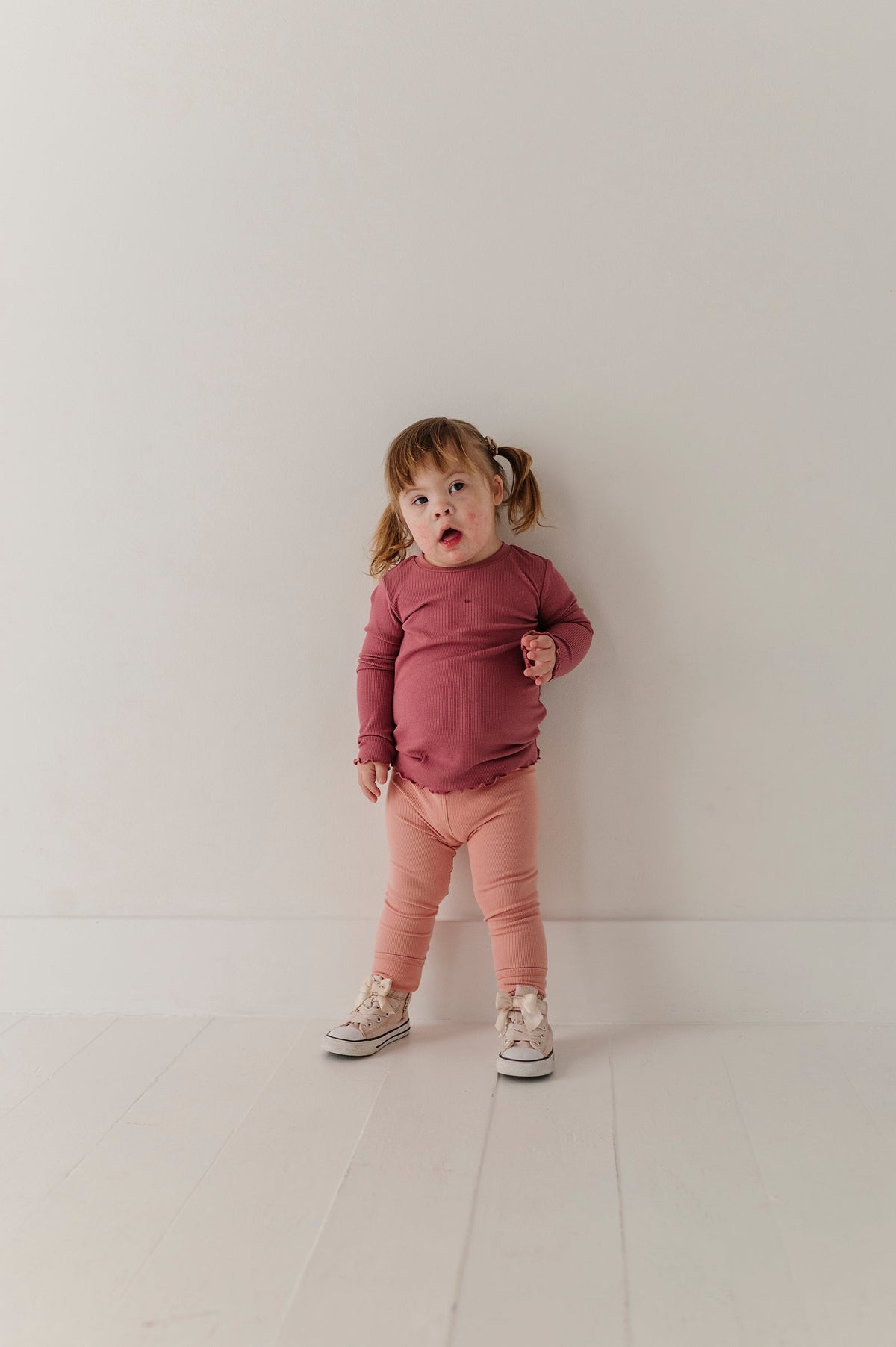 Bamboo Lettuce Hem Tee - Mesa Rose