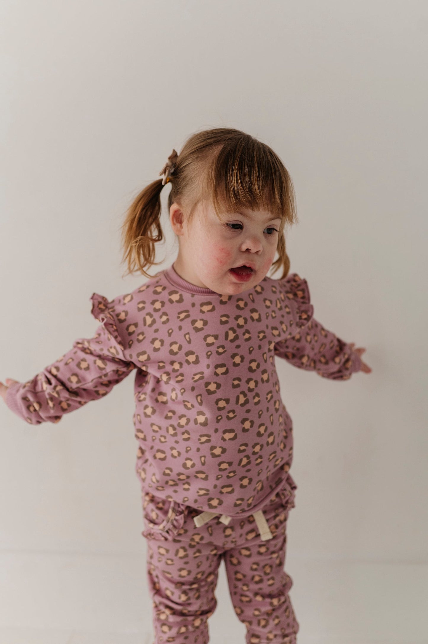 Bamboo Terry Ruffle Sweatshirt - Cheetah
