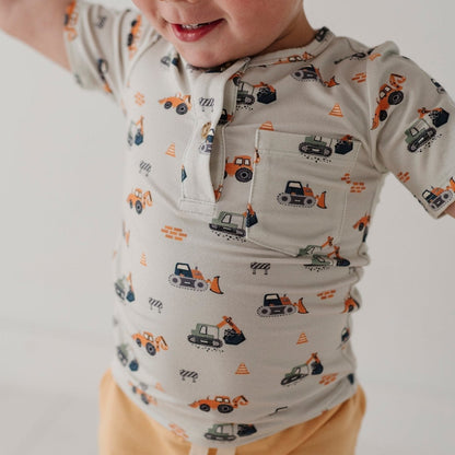 Bamboo Viscose Boys' Short Sleeve Henley Shirt | Babysprouts
