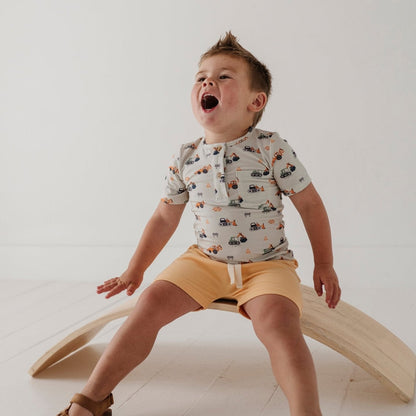 Bamboo Viscose Boys' Short Sleeve Henley Shirt | Babysprouts