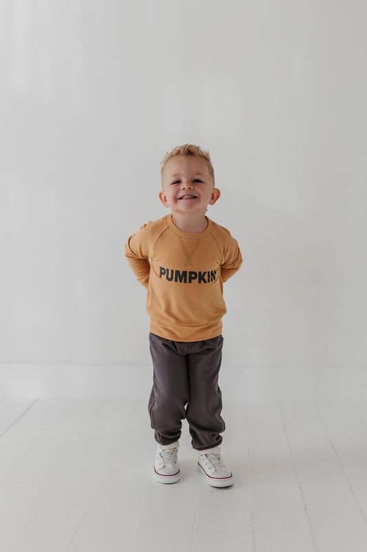 Bamboo Terry Raglan Sweatshirt - Pumpkin