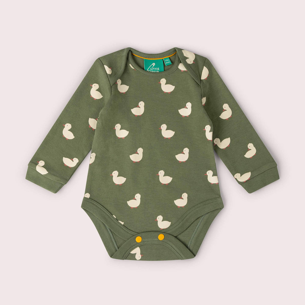 Little Green Radicals Organic Cotton Bodysuit 2 Pack - Olive Ducks